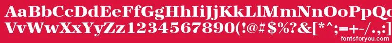 Czcionka Urwantiquatextbolwid – białe czcionki na czerwonym tle