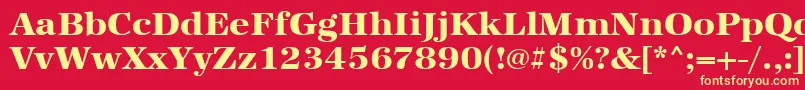 Czcionka Urwantiquatextbolwid – żółte czcionki na czerwonym tle