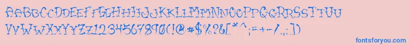 VtcSumislasheroneSc Font – Blue Fonts on Pink Background