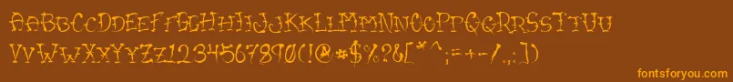 VtcSumislasheroneSc Font – Orange Fonts on Brown Background