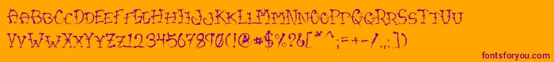 VtcSumislasheroneSc Font – Purple Fonts on Orange Background