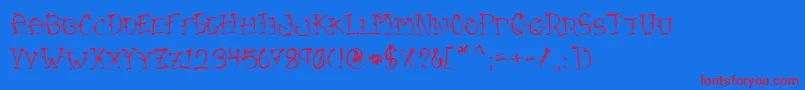 VtcSumislasheroneSc Font – Red Fonts on Blue Background