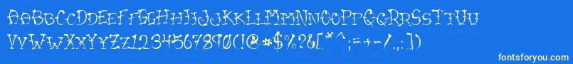 VtcSumislasheroneSc Font – Yellow Fonts on Blue Background