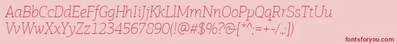 Fonte PfagoraslabproExtrathinitalic – fontes vermelhas em um fundo rosa