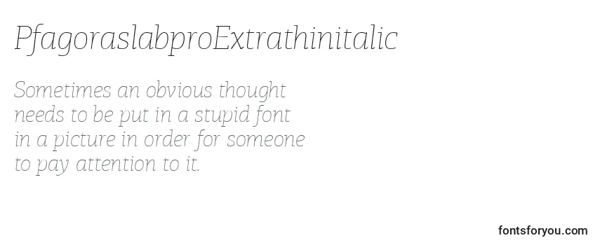 Review of the PfagoraslabproExtrathinitalic Font