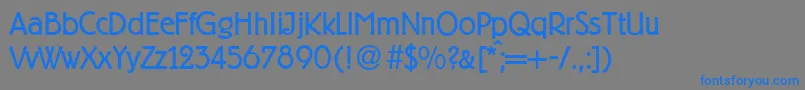 Czcionka B693DecoRegular – niebieskie czcionki na szarym tle