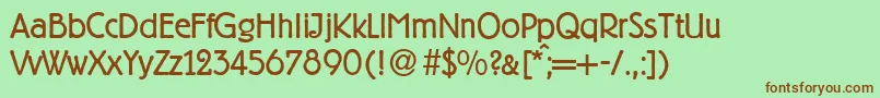 B693DecoRegular Font – Brown Fonts on Green Background