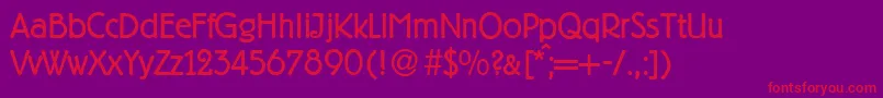 B693DecoRegular Font – Red Fonts on Purple Background