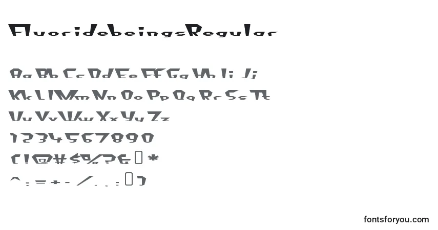 Schriftart FluoridebeingsRegular – Alphabet, Zahlen, spezielle Symbole