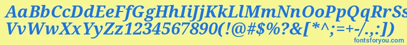 Notoserif Bolditalic Font – Blue Fonts on Yellow Background
