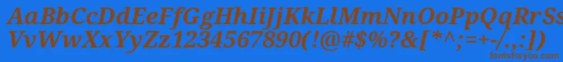 フォントNotoserif Bolditalic – 茶色の文字が青い背景にあります。