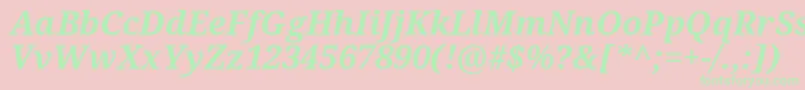 Notoserif Bolditalic Font – Green Fonts on Pink Background