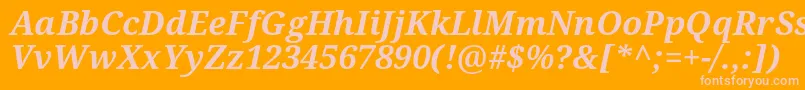 Czcionka Notoserif Bolditalic – różowe czcionki na pomarańczowym tle