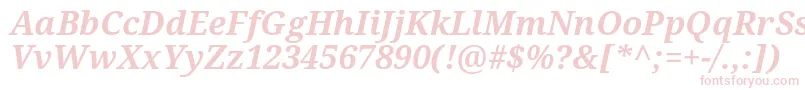 Czcionka Notoserif Bolditalic – różowe czcionki na białym tle