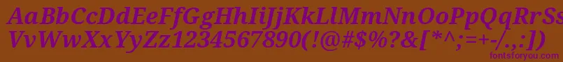 Notoserif Bolditalic Font – Purple Fonts on Brown Background