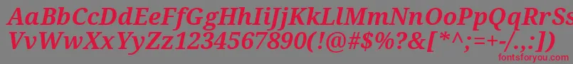 Шрифт Notoserif Bolditalic – красные шрифты на сером фоне