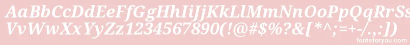 Шрифт Notoserif Bolditalic – белые шрифты на розовом фоне