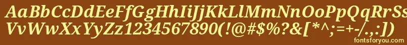 Notoserif Bolditalic Font – Yellow Fonts on Brown Background