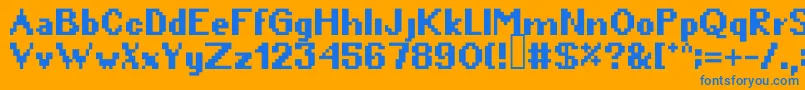 Crunchybeef-Schriftart – Blaue Schriften auf orangefarbenem Hintergrund