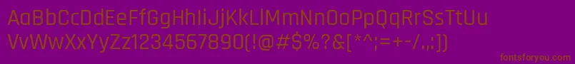 Fonte RajdhaniMedium – fontes marrons em um fundo roxo