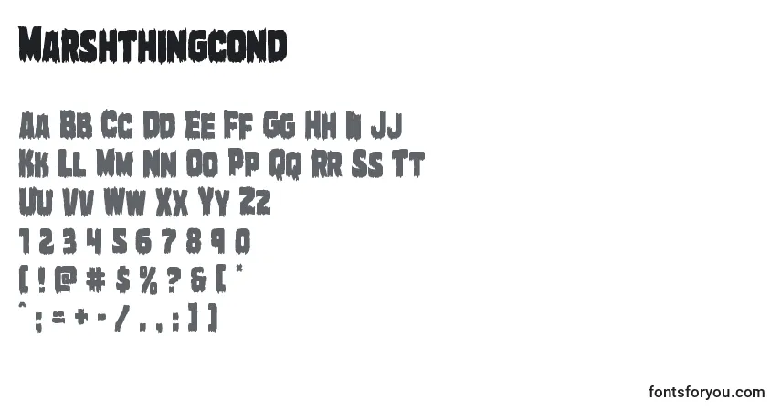Schriftart Marshthingcond – Alphabet, Zahlen, spezielle Symbole