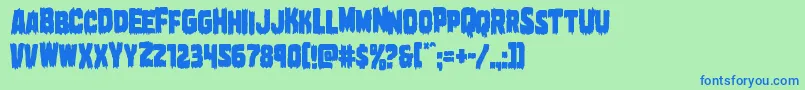 Marshthingcond Font – Blue Fonts on Green Background