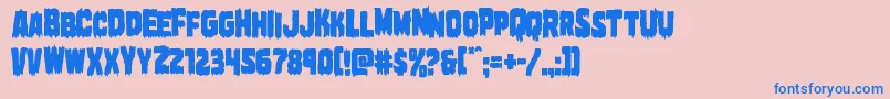 Marshthingcond Font – Blue Fonts on Pink Background