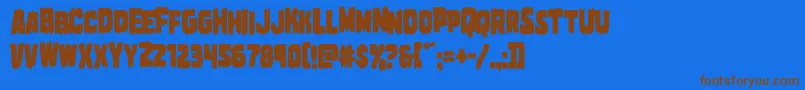 Marshthingcond Font – Brown Fonts on Blue Background