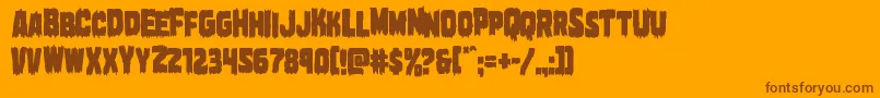Weitere Informationen zur Marshthingcond-Schriftart Marshthingcond-Schriftart – Braune Schriften auf orangefarbenem Hintergrund