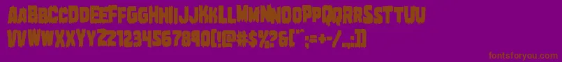 Marshthingcond-Schriftart – Braune Schriften auf violettem Hintergrund