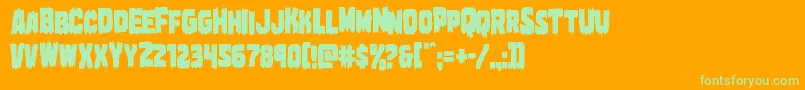 Marshthingcond Font – Green Fonts on Orange Background