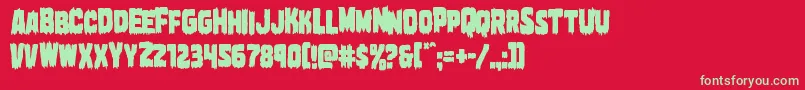 Marshthingcond Font – Green Fonts on Red Background