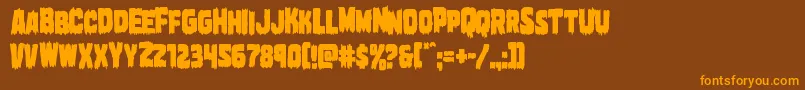 Marshthingcond Font – Orange Fonts on Brown Background