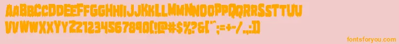Marshthingcond-Schriftart – Orangefarbene Schriften auf rosa Hintergrund