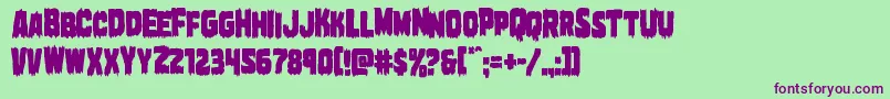 Marshthingcond Font – Purple Fonts on Green Background
