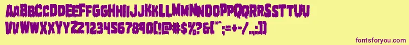 Marshthingcond Font – Purple Fonts on Yellow Background