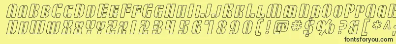 SfRetrospliceScOutline Font – Black Fonts on Yellow Background