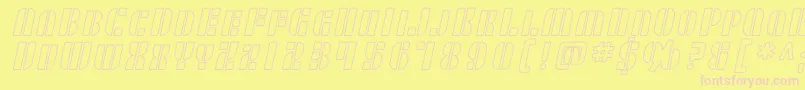 SfRetrospliceScOutline Font – Pink Fonts on Yellow Background