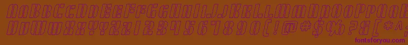 SfRetrospliceScOutline Font – Purple Fonts on Brown Background