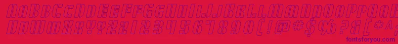 SfRetrospliceScOutline Font – Purple Fonts on Red Background