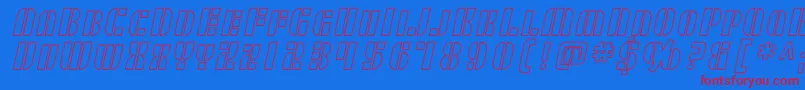 SfRetrospliceScOutline Font – Red Fonts on Blue Background