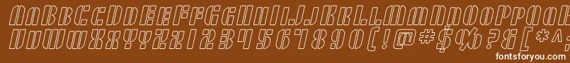SfRetrospliceScOutline-Schriftart – Weiße Schriften auf braunem Hintergrund