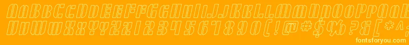 SfRetrospliceScOutline Font – Yellow Fonts on Orange Background