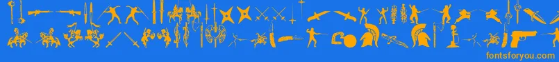 Godow6 Font – Orange Fonts on Blue Background
