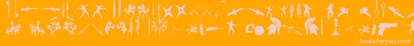 フォントGodow6 – オレンジの背景にピンクのフォント