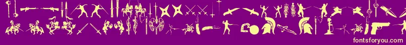 フォントGodow6 – 紫の背景に黄色のフォント