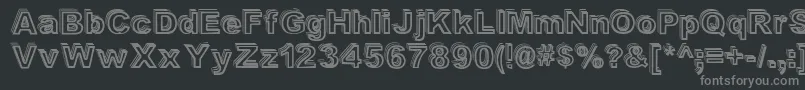 Valeshad-fontti – harmaat kirjasimet mustalla taustalla