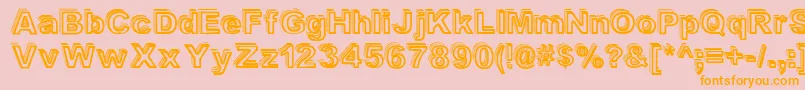フォントValeshad – オレンジの文字がピンクの背景にあります。
