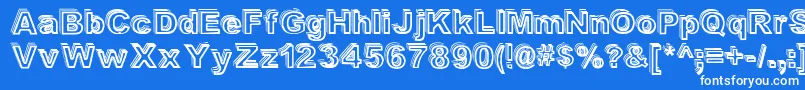 フォントValeshad – 青い背景に白い文字