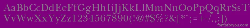 BassetRegular-Schriftart – Graue Schriften auf violettem Hintergrund